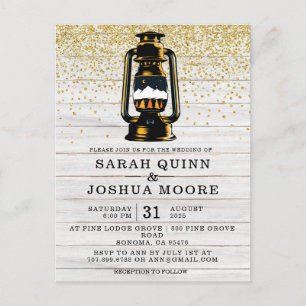 Rustige lantaarn op het land van hout briefkaart