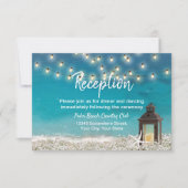 Rustige Lantaarn Starfish Beach Wedding Reception Kaart (Voorkant)