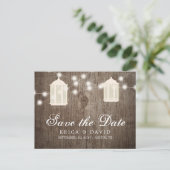 Rustige lantaarns en lights Barn Wood sparen de da Aankondigingskaart (Staand voorkant)