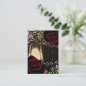 Rustige lantaarns licht en donkerrode rozen Floral Visitekaartje (Staand voorkant)