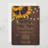 Rustige lantaarns voor de bruiloft van zonnebloeme kaart (Voorkant)
