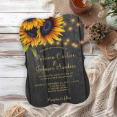 Rustige lantaarns voor de bruiloft van zonnebloeme kaart