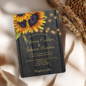 Rustige lantaarns voor de bruiloft van zonnebloeme kaart