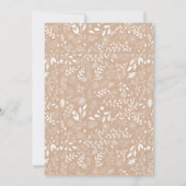 Rustige Latijnse Witte bloemen op kraftpapier Dank Bedankkaart (Achterkant)