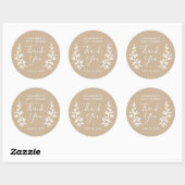 Rustige laurel Kraft baby shower bedankt Ronde Sticker (Vel)
