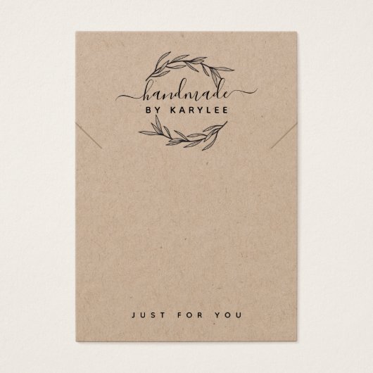 Rustige Laurel Leaf Ketting Display Kaart (Voorkant)