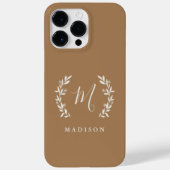 Rustige Laurel Script Monogram naam Case-Mate iPhone Case (Achterkant)
