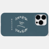 Rustige Laurel Script Monogram naam Case-Mate iPhone Case (Achterkant (horizontaal))
