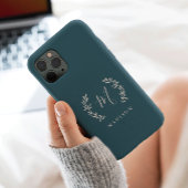 Rustige Laurel Script Monogram naam Case-Mate iPhone Case