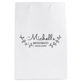 Rustige Laurels Gepersonaliseerde Bridesmaids Medium Cadeauzakje (Voorkant)