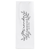 Rustige Laurels Gepersonaliseerde Bridesmaids Wijn Cadeautas (Voorkant)