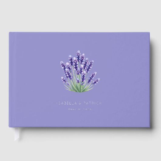 Rustige lavendel botanische boeket gastenboek (Voorkant)