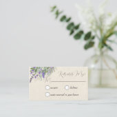 Rustige lavendel en sage RSVP Informatiekaartje (Staand voorkant)