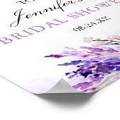 Rustige Lavendel Paarse Bruiloft Feest Verwelkomin Poster (Hoek)