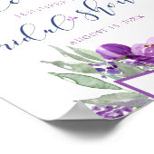 Rustige Lavendel Paarse Bruiloft Feest Verwelkomin Poster (Hoek)