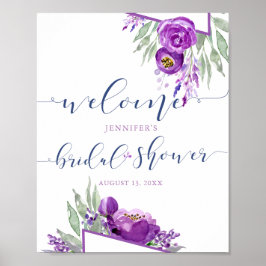 Rustige Lavendel Paarse Bruiloft Feest Verwelkomin Poster