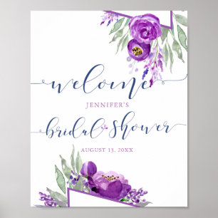 Rustige Lavendel Paarse Bruiloft Feest Verwelkomin Poster