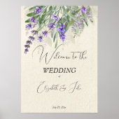 Rustige lavender bruiloft welkomstbord poster (Voorkant)