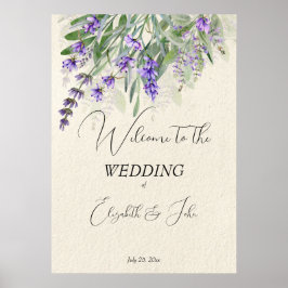 Rustige lavender bruiloft welkomstbord poster