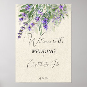 Rustige lavender bruiloft welkomstbord poster