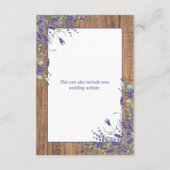 Rustige lavender Eucalyptus Botanische houten Gege Informatiekaartje (Achterkant)