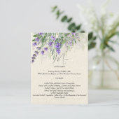 Rustige lavender trouwmenkkaart (Staand voorkant)