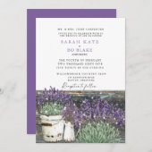 Rustige  lavender Wood & Lichtbruiloft Kaart (Voorkant / Achterkant)