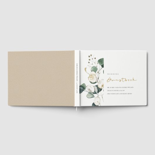 Rustige Leafy Green Eucalyptus Foliage Wedding Gastenboek (Volledig)