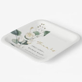 Rustige Leafy Green Eucalyptus Foliage Wedding Papieren Bordje (Gebogen)