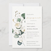 Rustige Leafy Green Eucalyptus Verloving Invite Bedankkaart (Voorkant)