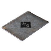 Rustige lederen boekenblik | Monogrammen Initialen Notitieboek (Linkerzijde)