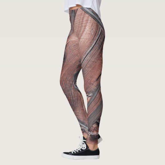 Rustige Leggings met roodbruine vlek met naam (Links)