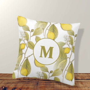 Rustige  Lemon Tree Monogram Kussen