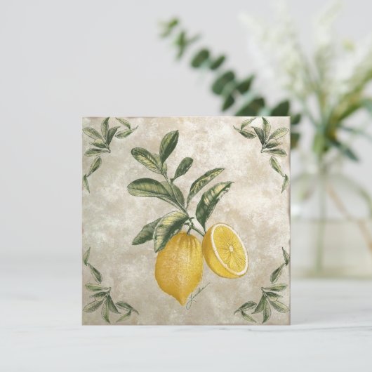 Rustige  Lemons Uitnodiging (Staand voorkant)