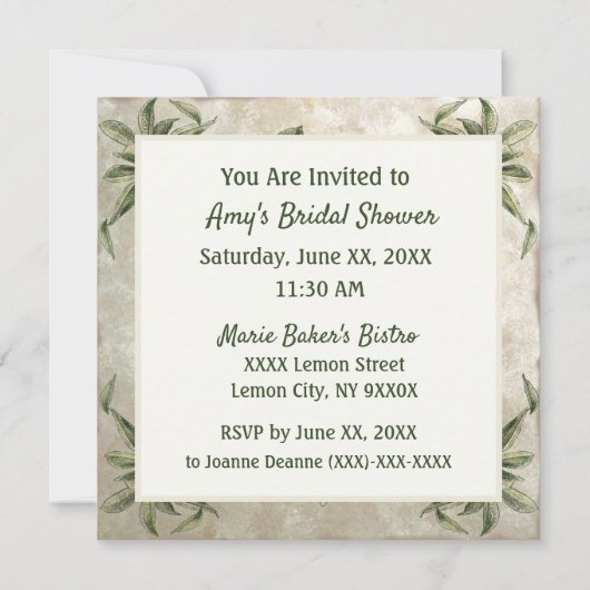 Rustige  Lemons Uitnodiging (Achterkant)