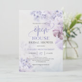 Rustige lentbloemen paarse stoffige roze Open Hous Kaart (Staand voorkant)