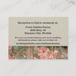 Rustige lente-bloesems bruiloft-kaart informatiekaartje