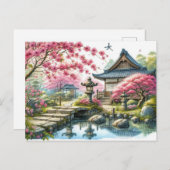 Rustige lente Japanse tuin Briefkaart (Voorkant / Achterkant)