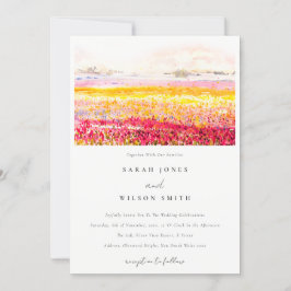 Rustige lenteteelt Floral Landscape Wedding Kaart