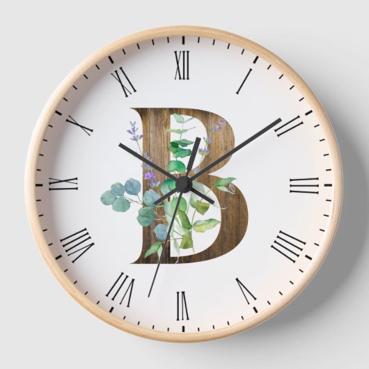 Rustige Letter B Lijst-klok (Voorkant)