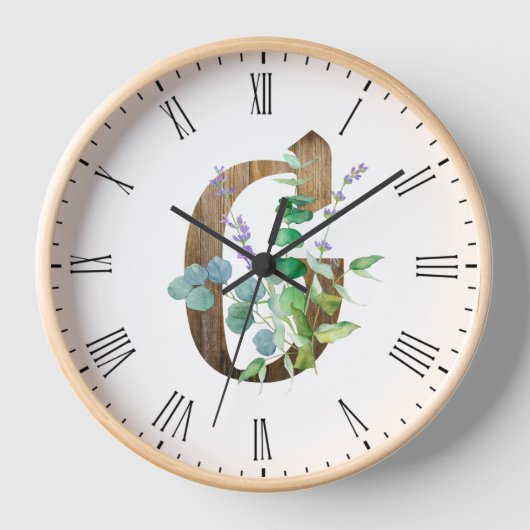 Rustige Letter G Lijst Clock (Voorkant)