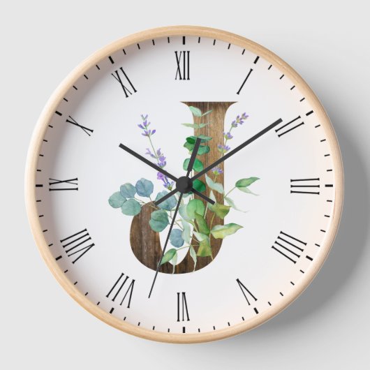 Rustige Letter J Houten Lijst Clock (Voorkant)