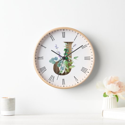 Rustige Letter J Houten Lijst Clock (Huis)