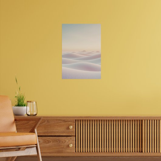 Rustige lichte achtergrond met zandduinen poster (Woonkamer 2)