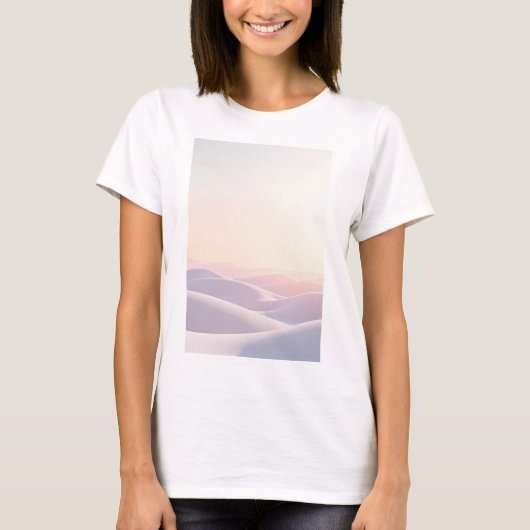 Rustige lichte achtergrond met zandduinen t-shirt (Voorkant)