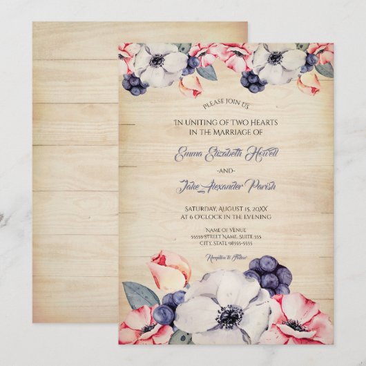 Rustige lichte boszomer bloesem bruiloft kaart (Voorkant / Achterkant)