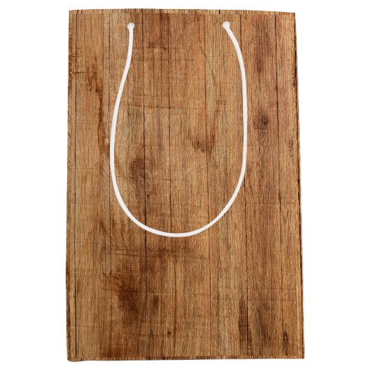 Rustige lichte houttoon medium cadeauzakje (Voorkant)