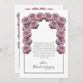 Rustige lichte roze Rozen Weddenschap Hartelijk da Bedankkaart (Voorkant / Achterkant)
