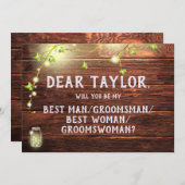 Rustige lichten Beste man vrouw Groomsman Voorstel Kaart (Voorkant / Achterkant)