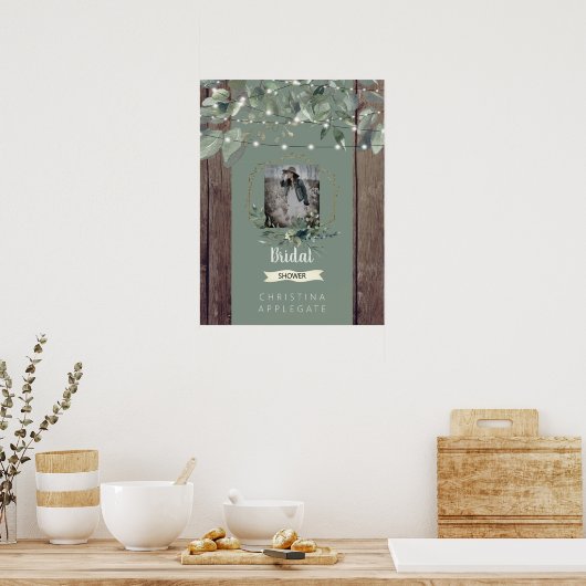 Rustige lichten en houten foto's Vrijgezellenfeest Poster (Keuken)